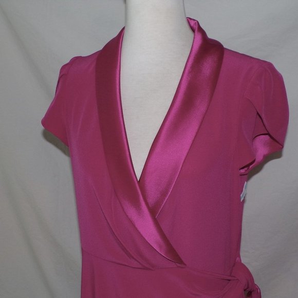 VERDIN Wrap Satin Column Gown Dress Pink NEW Size 4 - Picture 5 of 15